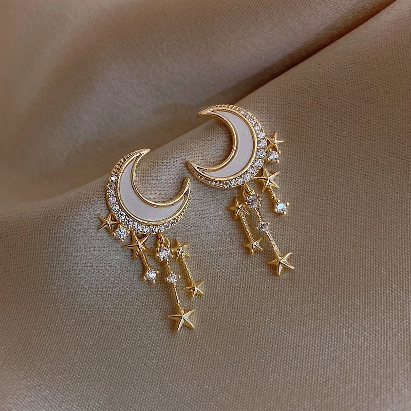 Boucles d'oreilles lune de luxe