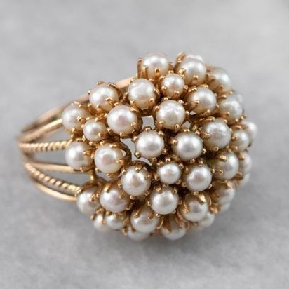 Bague en perles plaquée or
