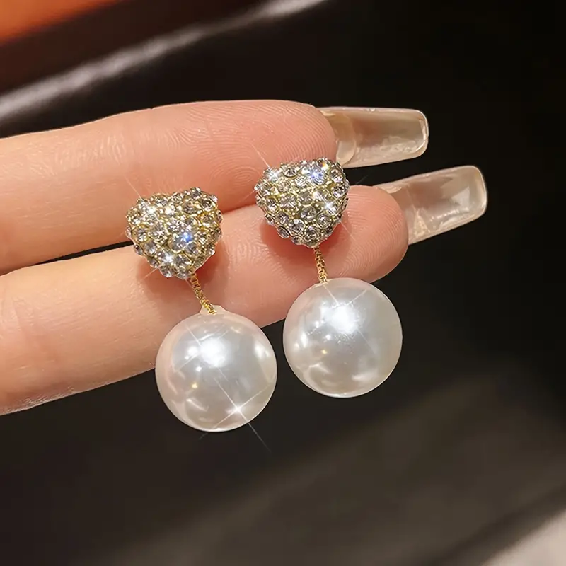 Boucles d'oreilles en argent scintillant avec perles
