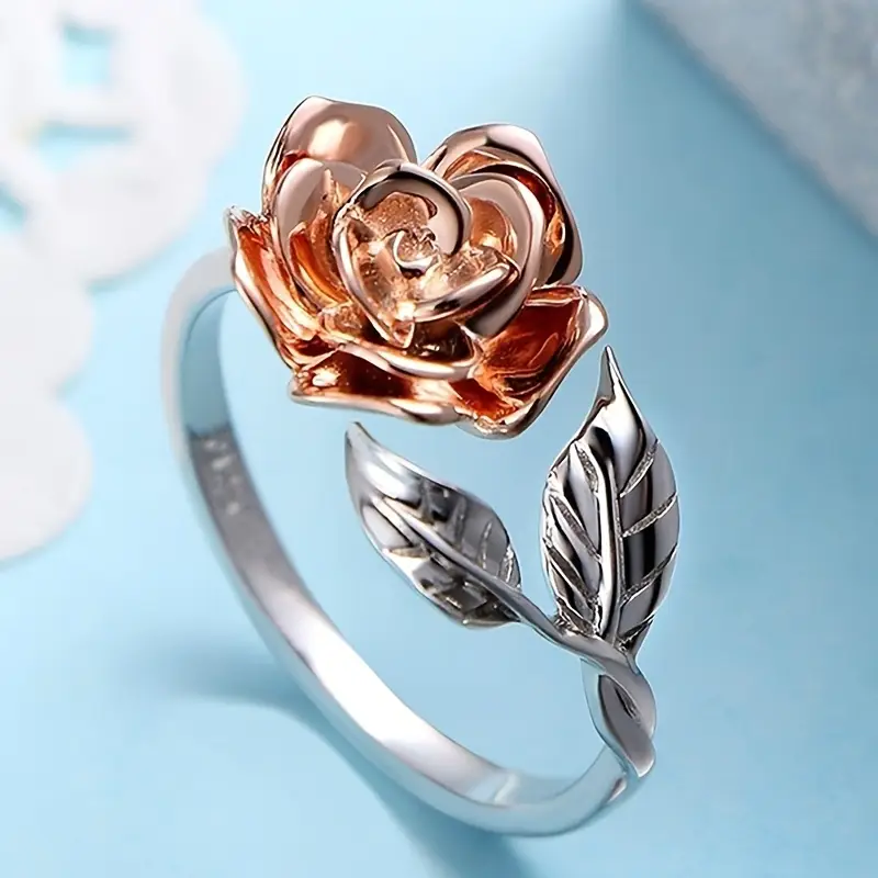 Bague en argent vintage avec fleur