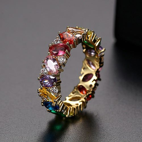 Bague vintage bunter zirkonia