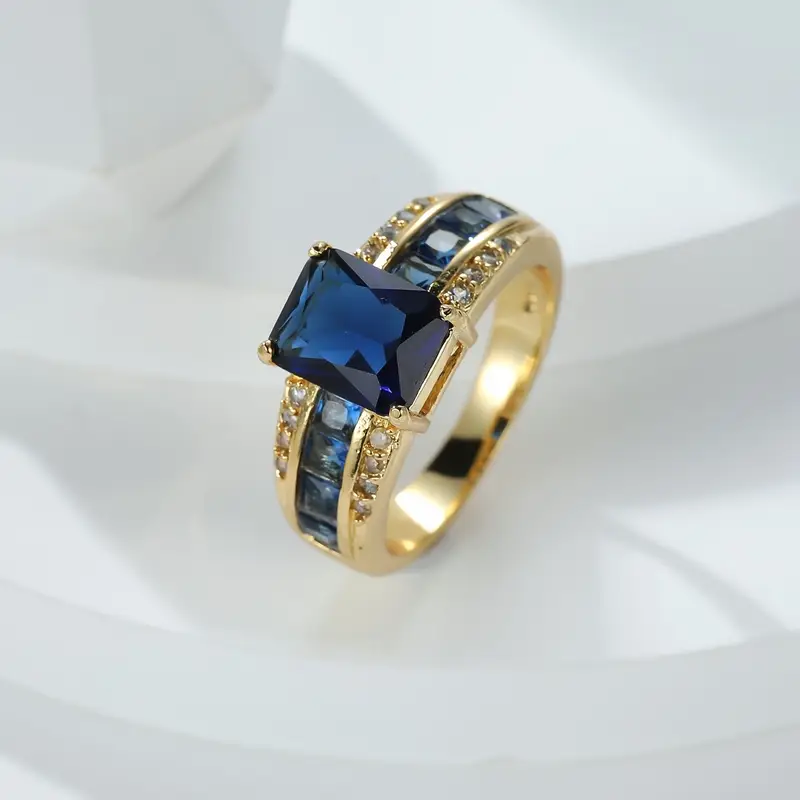 bague en or bleue