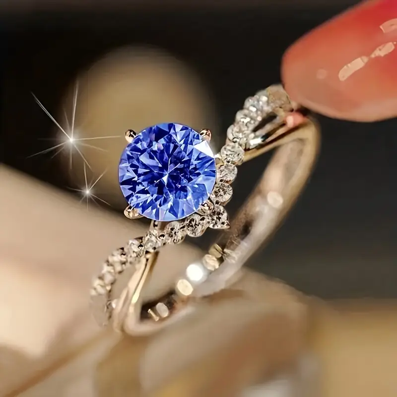 Bague enchanteuse avec cristal bleu