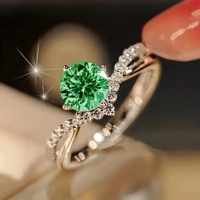 Bague enchanteresse avec cristal vert
