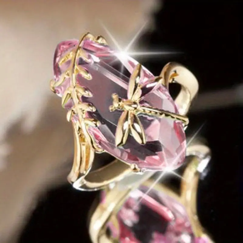 Bague avec des éléments naturels et cristal rose
