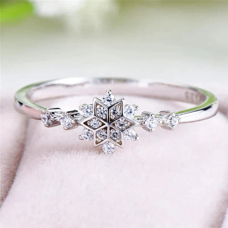 Bague en flocons de neige en argent sterling 925