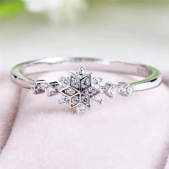 Bague en flocons de neige en argent sterling 925