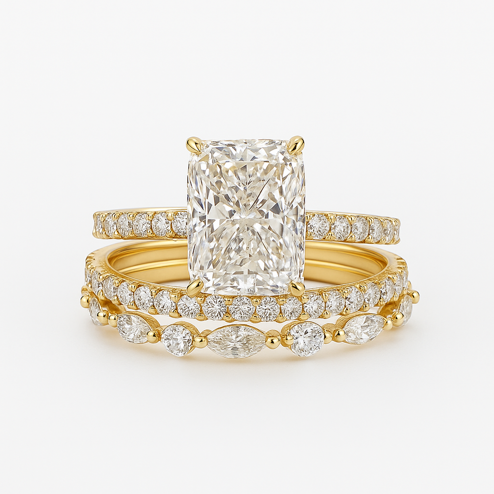 Ensemble de bagues de mariage, 3 pièces