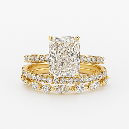 Ensemble de bagues de mariage, 3 pièces
