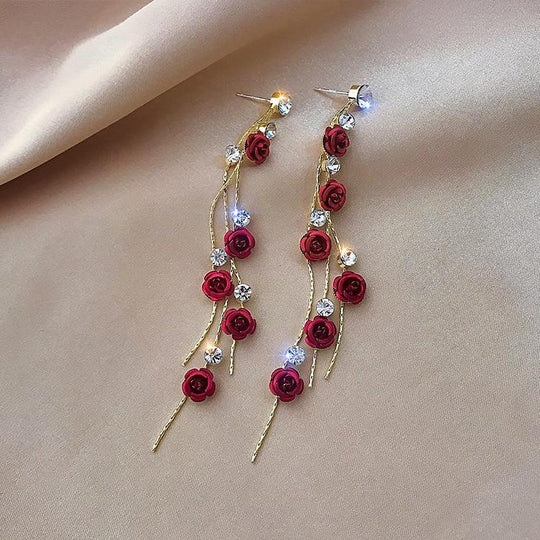 Boucles d'oreilles « Cascade de roses »