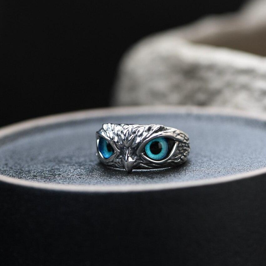 Bague Ajustable en Argent et Opale de la Chouette de la Chance