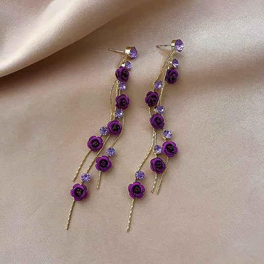 Boucles d'oreilles « Cascade de roses »
