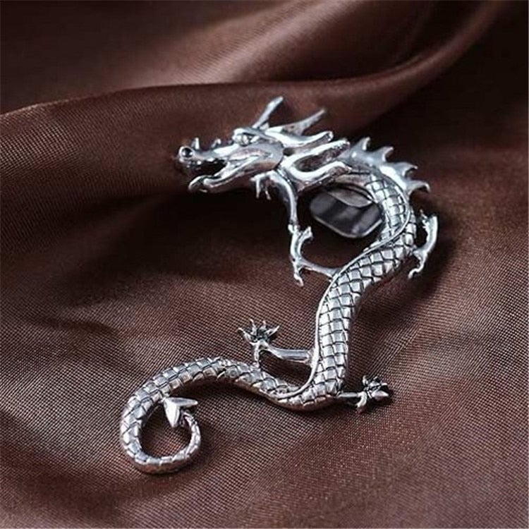 Boucles d'oreilles en argent avec dragon