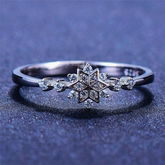 Bague en flocons de neige en argent sterling 925