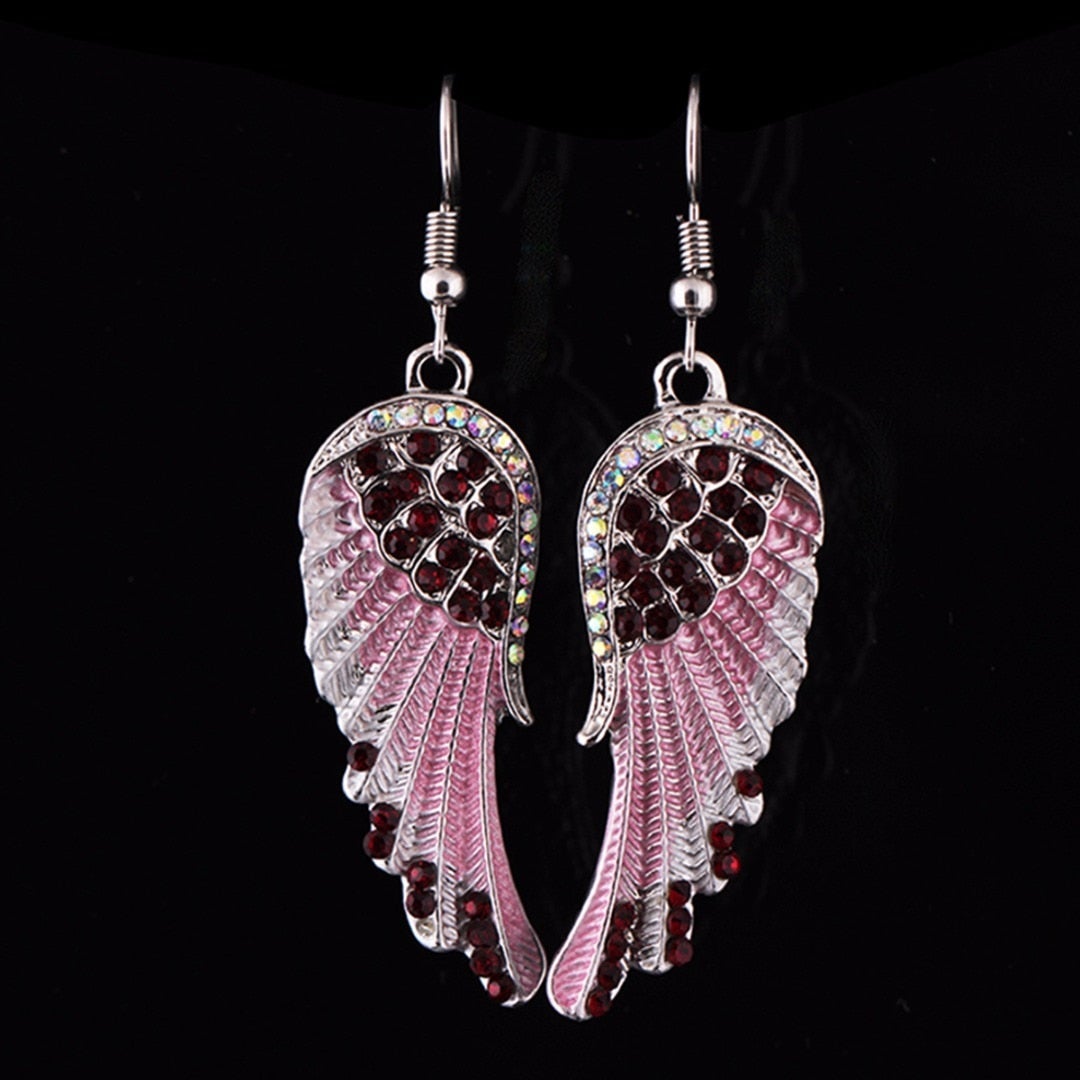 Boucles d'oreilles « Ailes d'ange » avec cristal