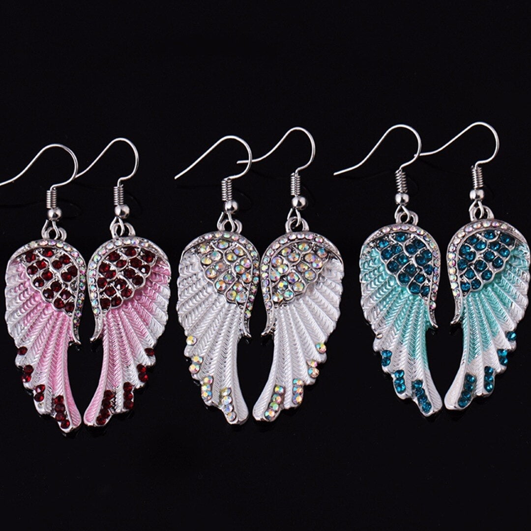 Boucles d'oreilles « Ailes d'ange » avec cristal