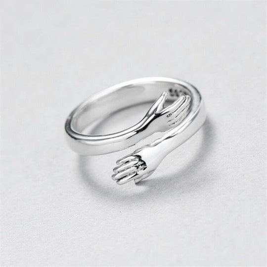 Bague en argent ajustable « Étreinte »