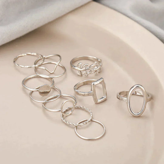 Lot de 11 bagues vintage en argent