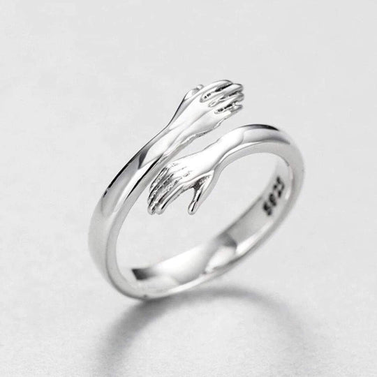 Bague en argent ajustable « Étreinte »