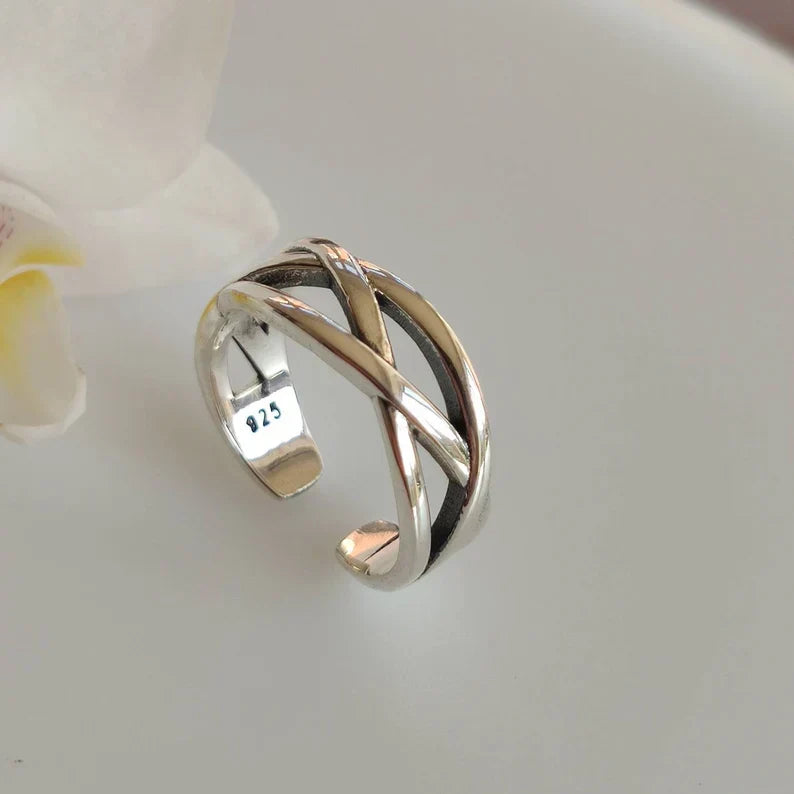 Bague en argent ajustable