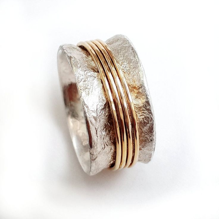 Bague en fil doré en argent vintage