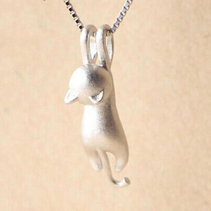 Collier ‘Chat espiègle’ en argent sterling 925